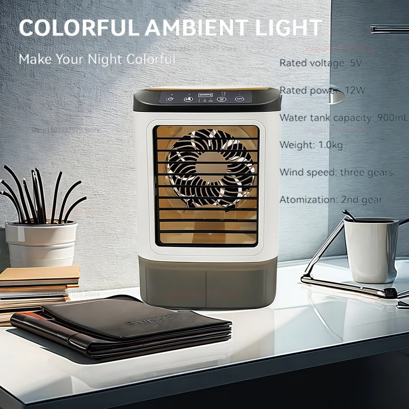 مروحة رذاذ صغيرة لسطح المكتب، مبرد USB محمول، مرطب هادئ لمكيف الهواء الشخصي في المنزل والمكتب