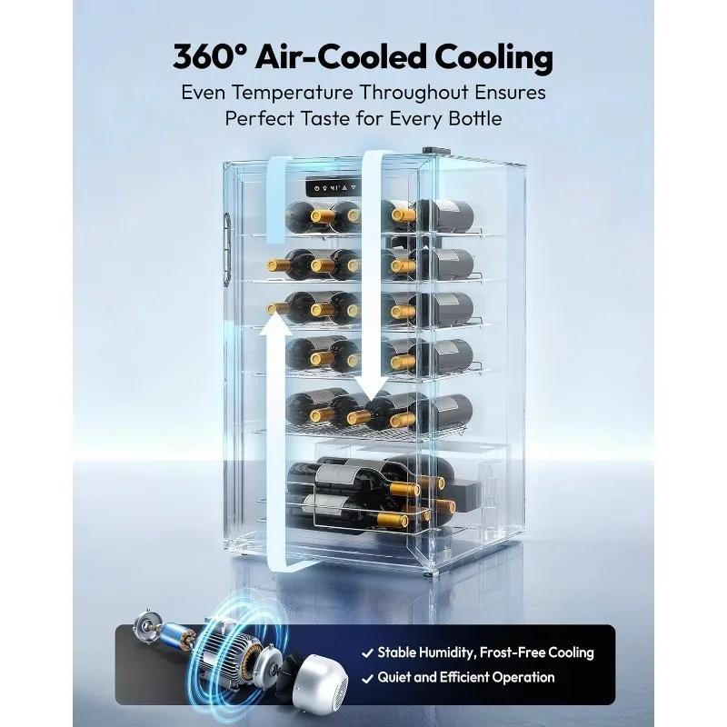 25 bottle Wine Cooler Refrigerator, Freestanding Compressor Wine Fridge with Adjustable Temperature and Digital Control