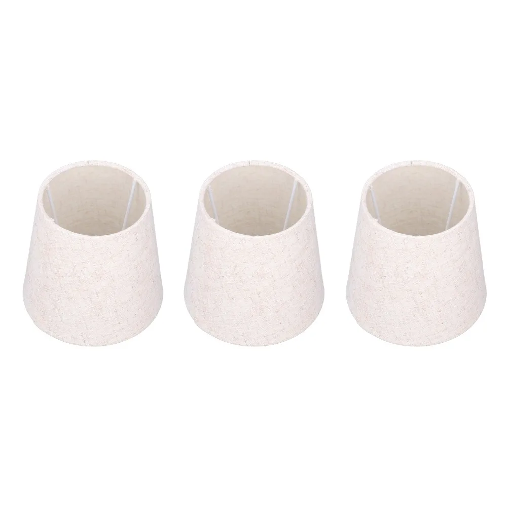 

3PCS Modern Fabric Lampshade Clip On Design 4.3 inch Height Chandelier Lamp Shades Lamp Cover Wall Lamp
