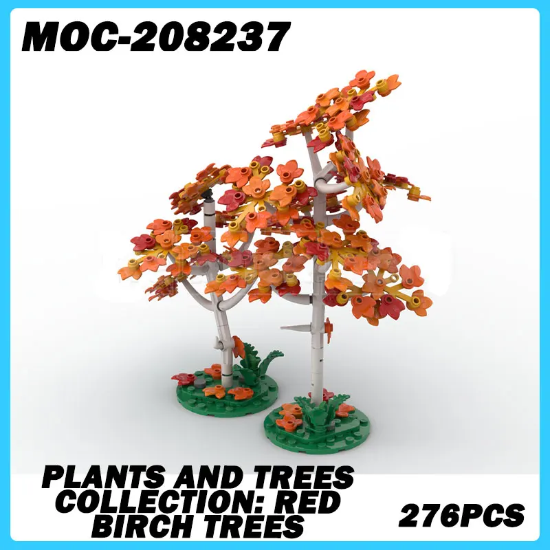 

MOC-208237 Plant Series Plants And Trees Collection Red Birch Trees Street View Decoration Objects, Building Blocks, Toy Models