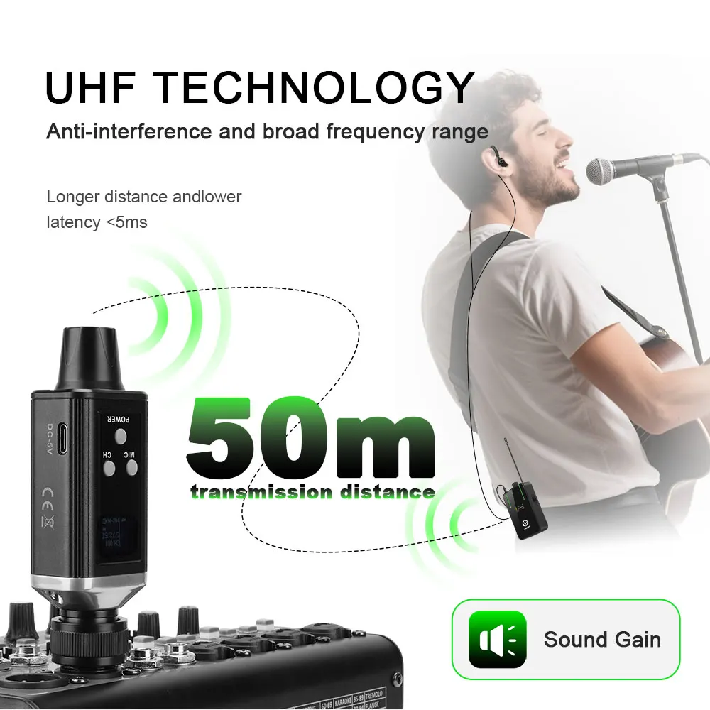 LMBGM AR9 Pro نظام مراقبة لاسلكي داخل الأذن شاشة ملونة TFT عمر بطارية طويل مناسب للمرحلة، استوديو التسجيل، الفرقة