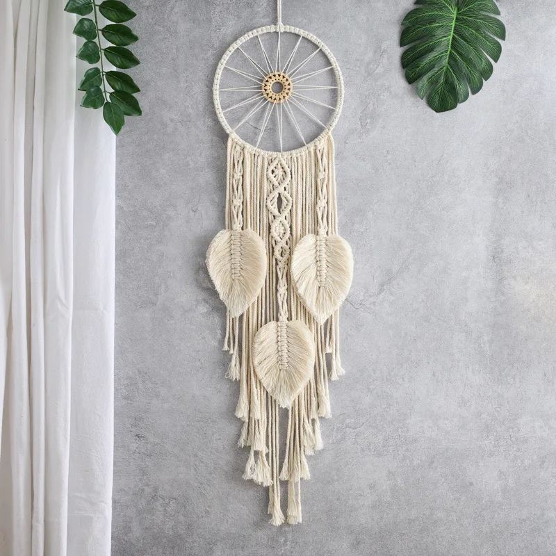 Weaving Leaf Tassels To Capture Dreams, Bohemian Handmade Weaving Living Room And Bedroom Wall Decorations, Holiday Gifts.