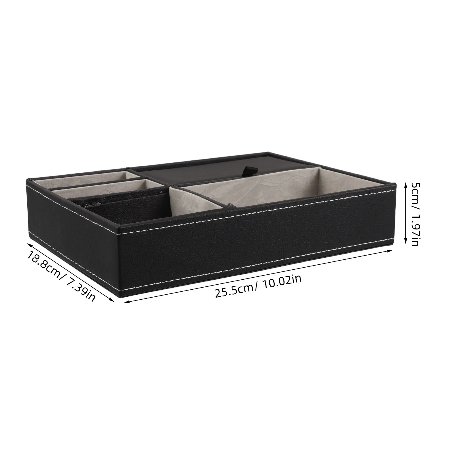 Multifunctional PU Desk Tray Organizer Wood Storage for Office Home Nightstand Mobile Phone Jewelry Keys Accessories view 6