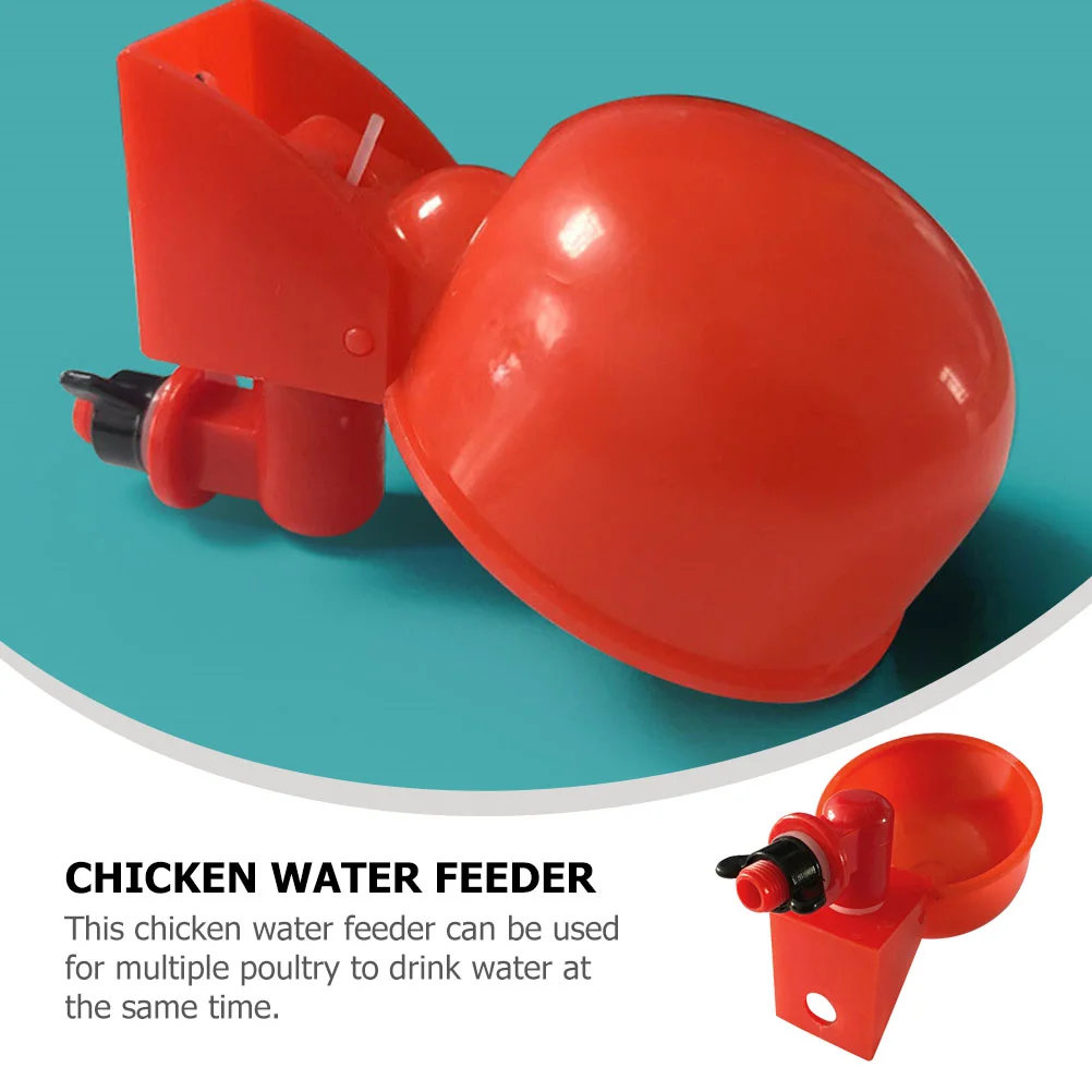 2 Pcs Chicken Drinker Automatic Drinking Bowls Plastic Poultry Feeders Feeding Cups Thicken Tools Water Red Pigeon Supplies