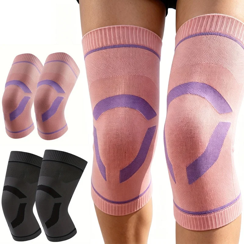 2PCS Knee Brace Elastic Breathable Compression Knee Support Sleeve for Sports Basketball Running Cycling Gym  Prevent Arthritis