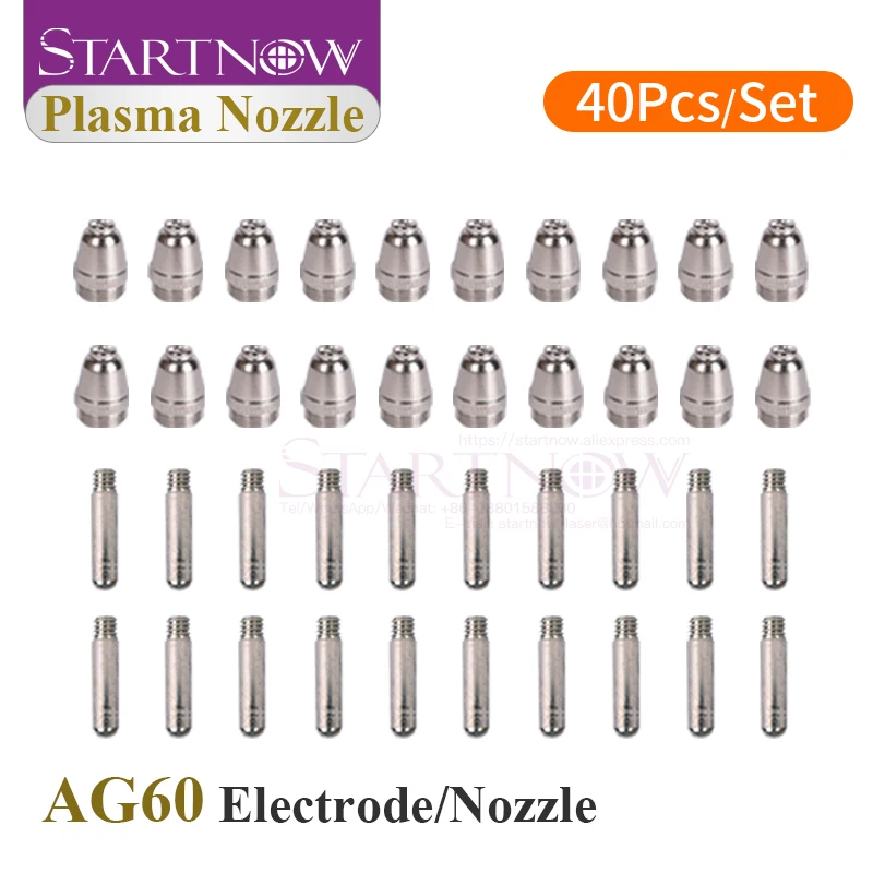 

Startnow AG60 плазменная насадка, расходные материалы для электродов, 20 компл./лот, сварочные аксессуары для WSD60 SG55, плазменные резаки с ЧПУ