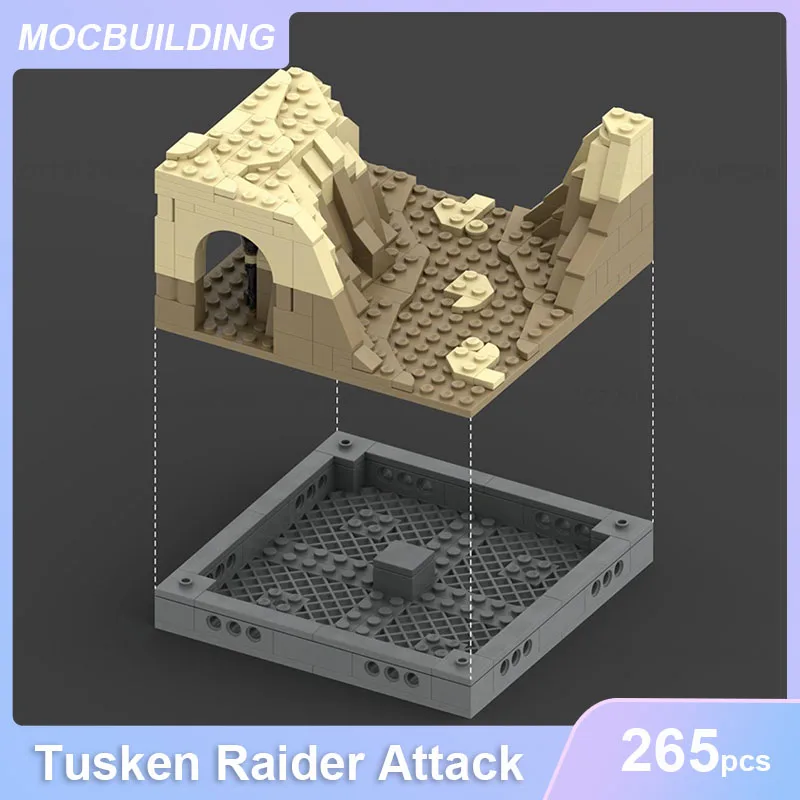 MOC Blocos de Construção da Paisagem do Deserto, Tijolos de Raider, Ataque e Modelo de Hovel de Anakin, Montagem DIY, Exibição do Deserto, Brinquedos como Presentes