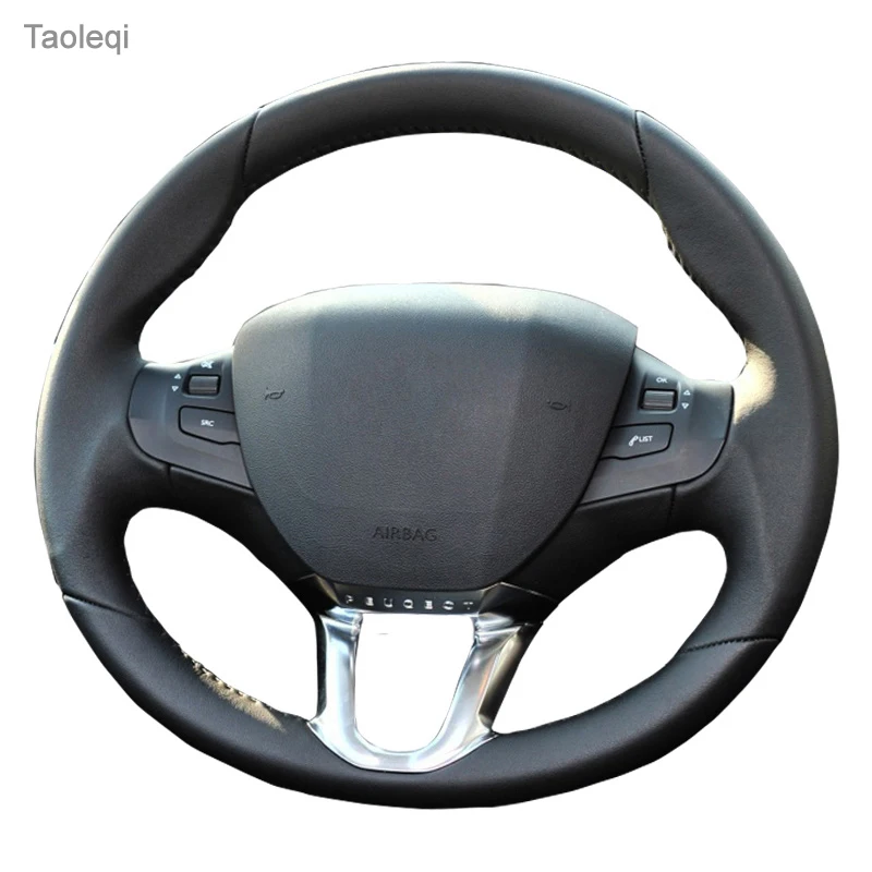 DIY Car Steering Wheel Cover For Peugeot 208 Peugeot 2008 Artificial Leather Cover For Steering Wheel Original