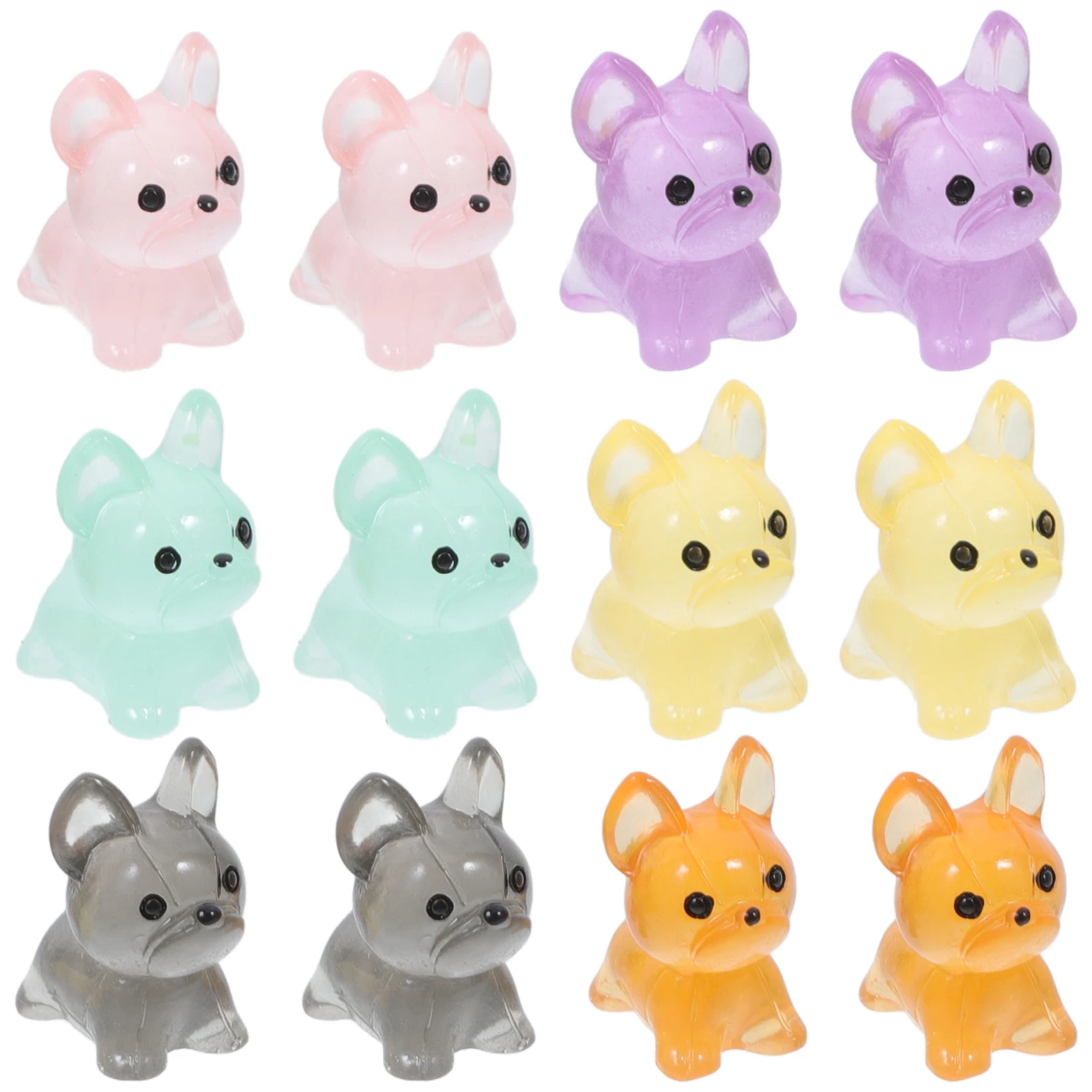 

12 Pcs Figurines Resin Garden Miniature Dog Figurine Miniatures Home Decor Tabletop Succulents Mini Garden Ornament