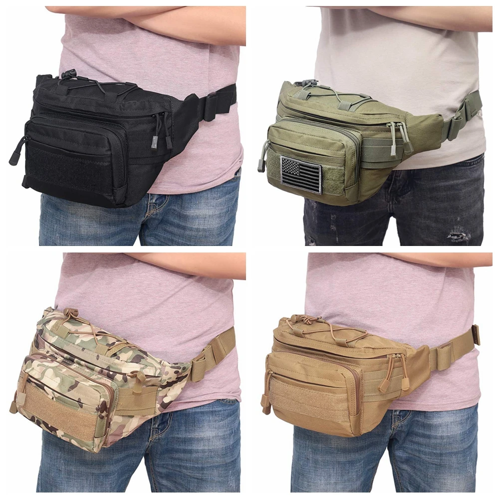 Outdoor Tactical Waist Bag 600D Nylon Oxford Outdoor EDC Fanny Pack Utility Waist Pouch Outdoor Bumbag Hunting Camping Hip Bags