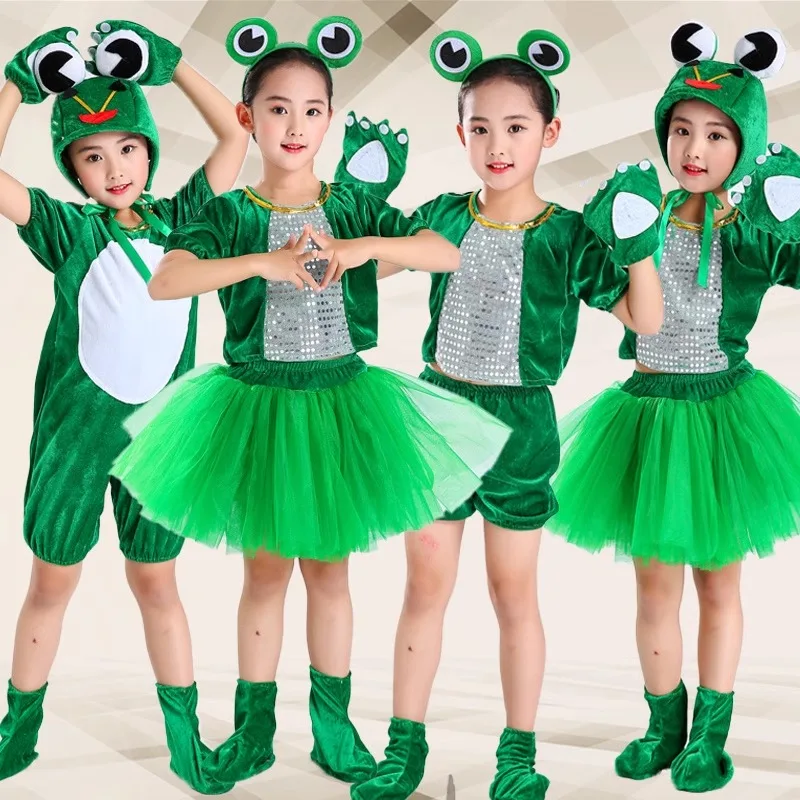 Children's animal performances, costumes, small jumping frogs, dance costumes, small frog costumes