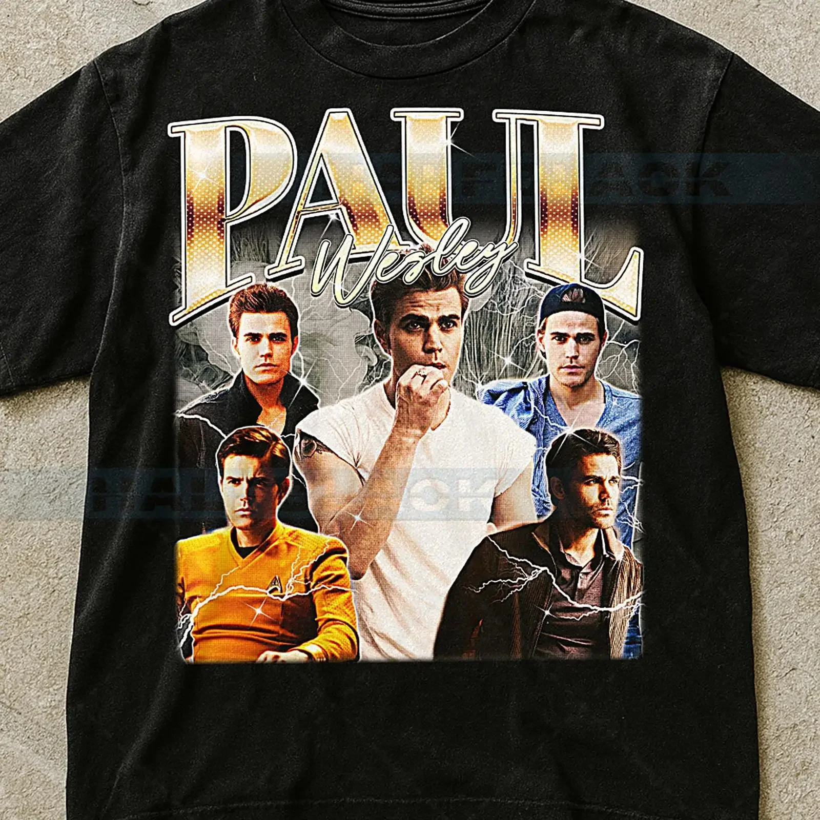Paul Wesley Bootleg T Shirt Vintage Actor TV Star Vampire 90s Retro Throwback Sweater saf vintage Washed Casual Comfortable
