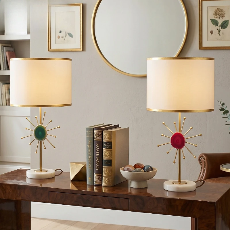 Sunflower table lamp American simple bedside lamp Italian living room entrance ornament decorative atmosphere lamp