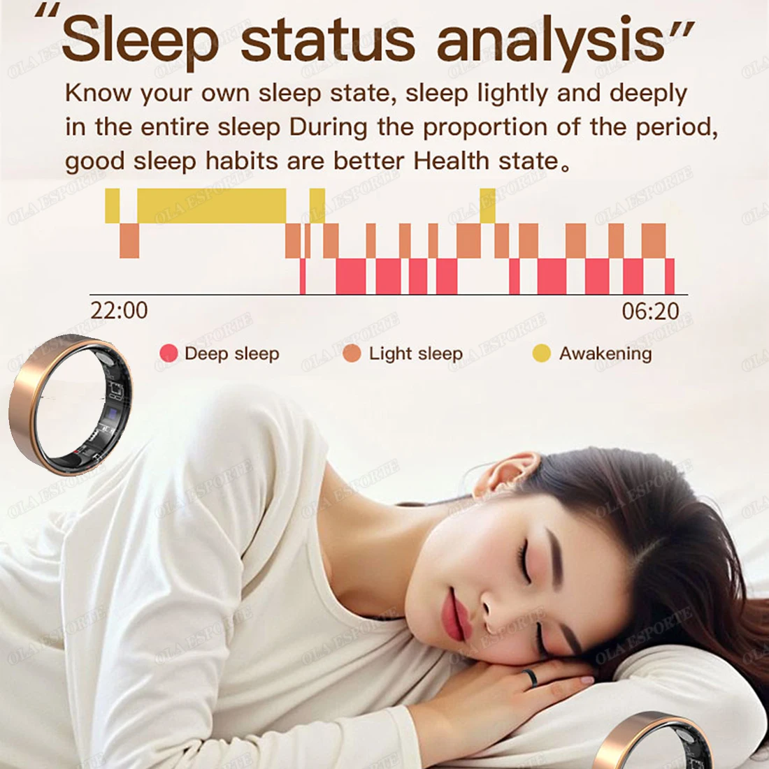 New light Smart Ring Bluetooth Sports Date Tracker Short Video Remote Control Heart Rate Sleep Calorie smartring for Samsung Men