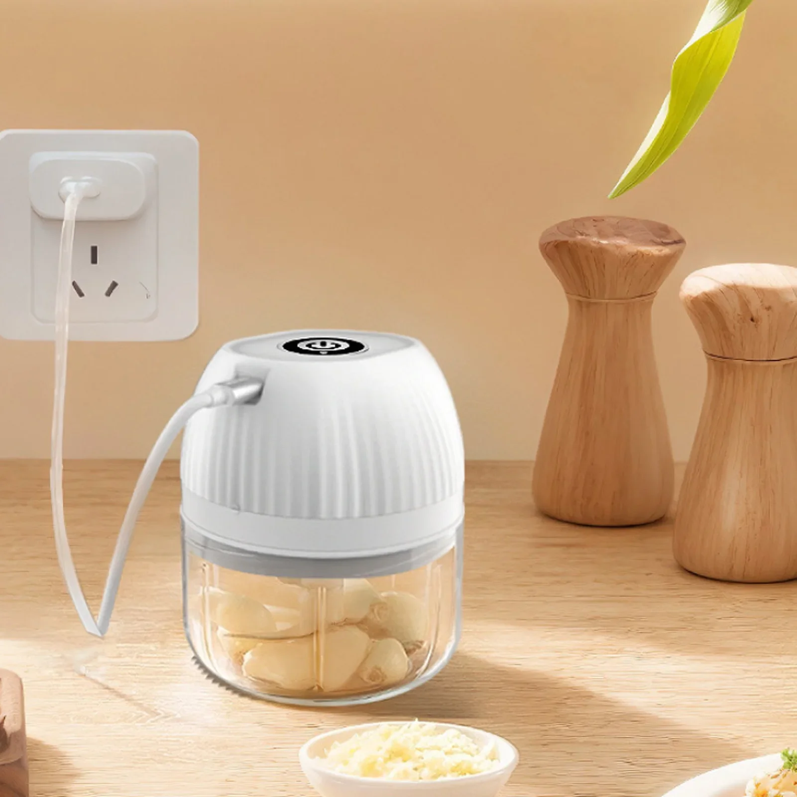 Electric Mini Garlic Chopper 250ml Cordless Multi-Functional Kitchen Vegetable Onion Mincer Portable Food Processor
