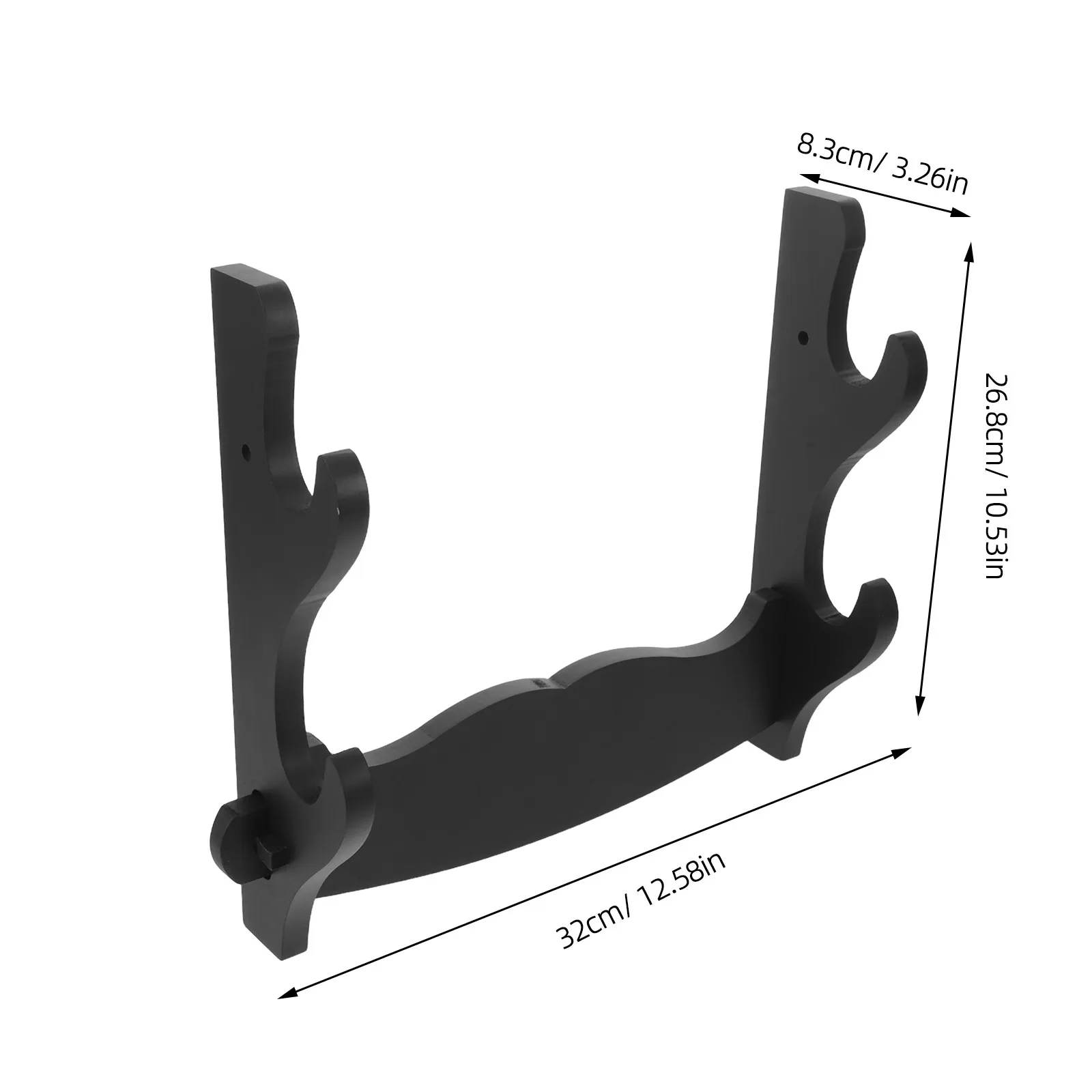 Wooden Flute Rack Double Tier Wall Mounted Display Holder Stand for Flute Sword Scabbard Collections Musical Instrument Display