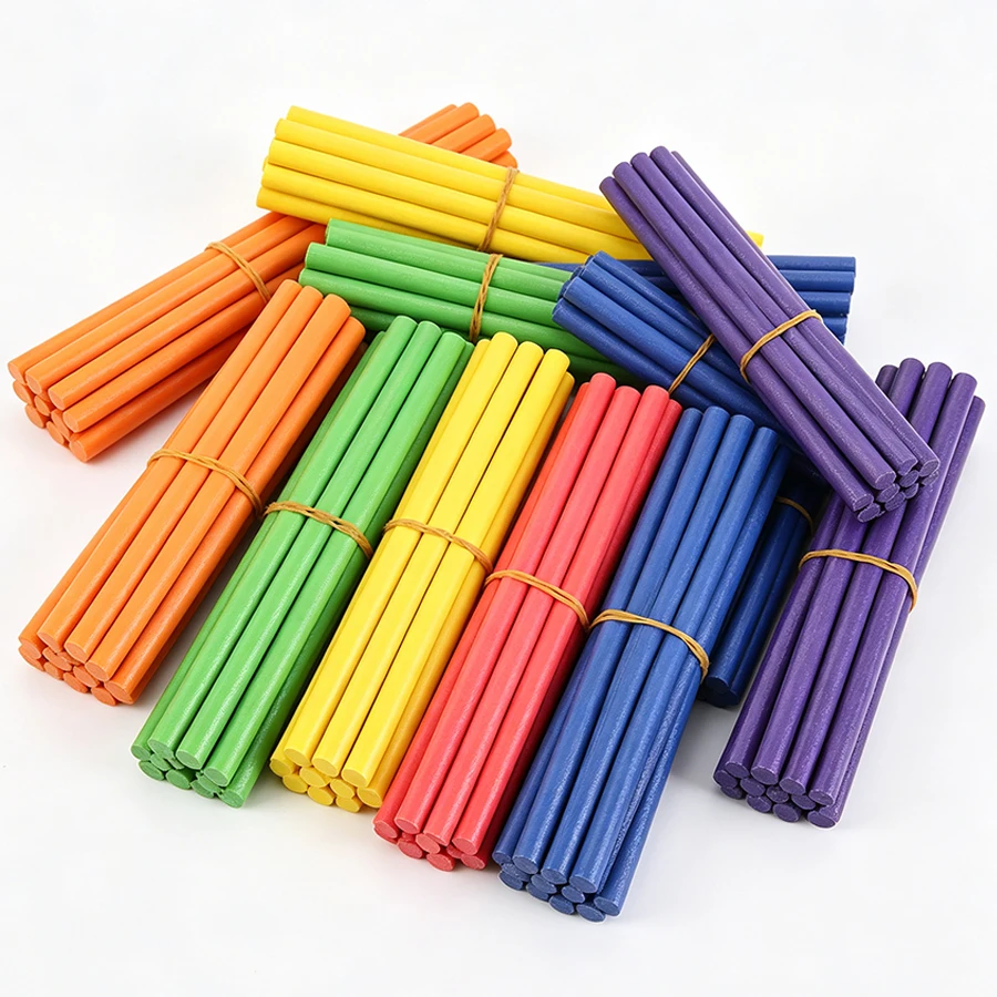 200 PCS Wooden Counting Sticks, 7.5 cm Math Manipulatives, Student Calculation Aids, Classroom Supplies, School Teaching Tools