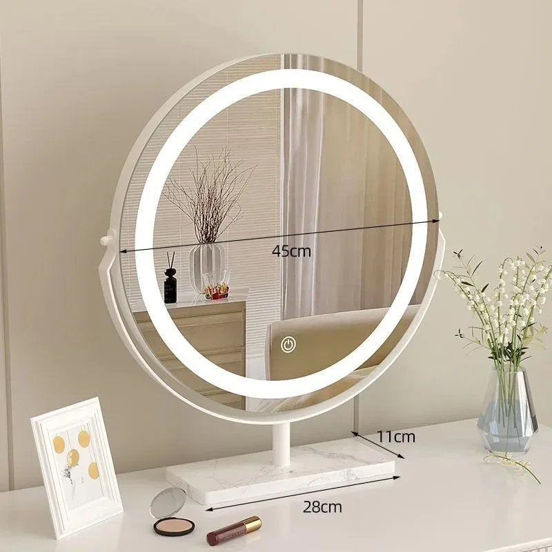Led Beauty Mirror Bedroom Dresser Dormitory Dressing Mirror High Definition Internet Celebrity Makeup Mirror Desktop Smart