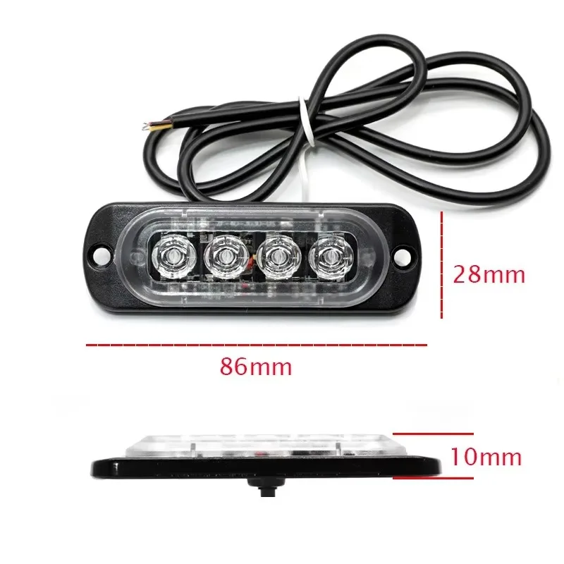 

Poer Smoked 4LED 12-24V Ice Bird Lens Creative Clearance Side Marker Signal Light for Truck Trailer 4PCS