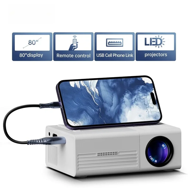 2026 New Mini Projector 1080P, Portable LCD TFT WiFi Bluetooth Projector for Home Theater Outdoor Cinema Movie