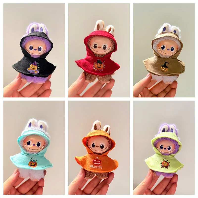 

10CM Mini Labubu 4.0 Doll Outfit Pumpkin Cape Good For Christmas & Halloween Party Holiday Costume Change