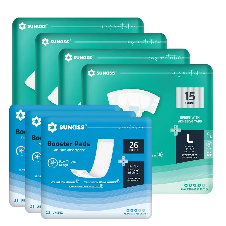 TrustPlus Luiers voor volwassenen Grote 60 stuks versterkerpads 15 x 4 104-telling bundel Lekbescherming, geurcontrole, superabsorptievermogen