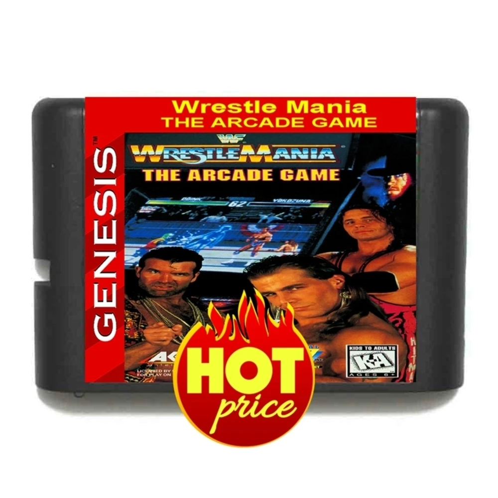 New Arrival Wrestlemania 16bit MD Game Card For Sega Mega Drive For Genesis