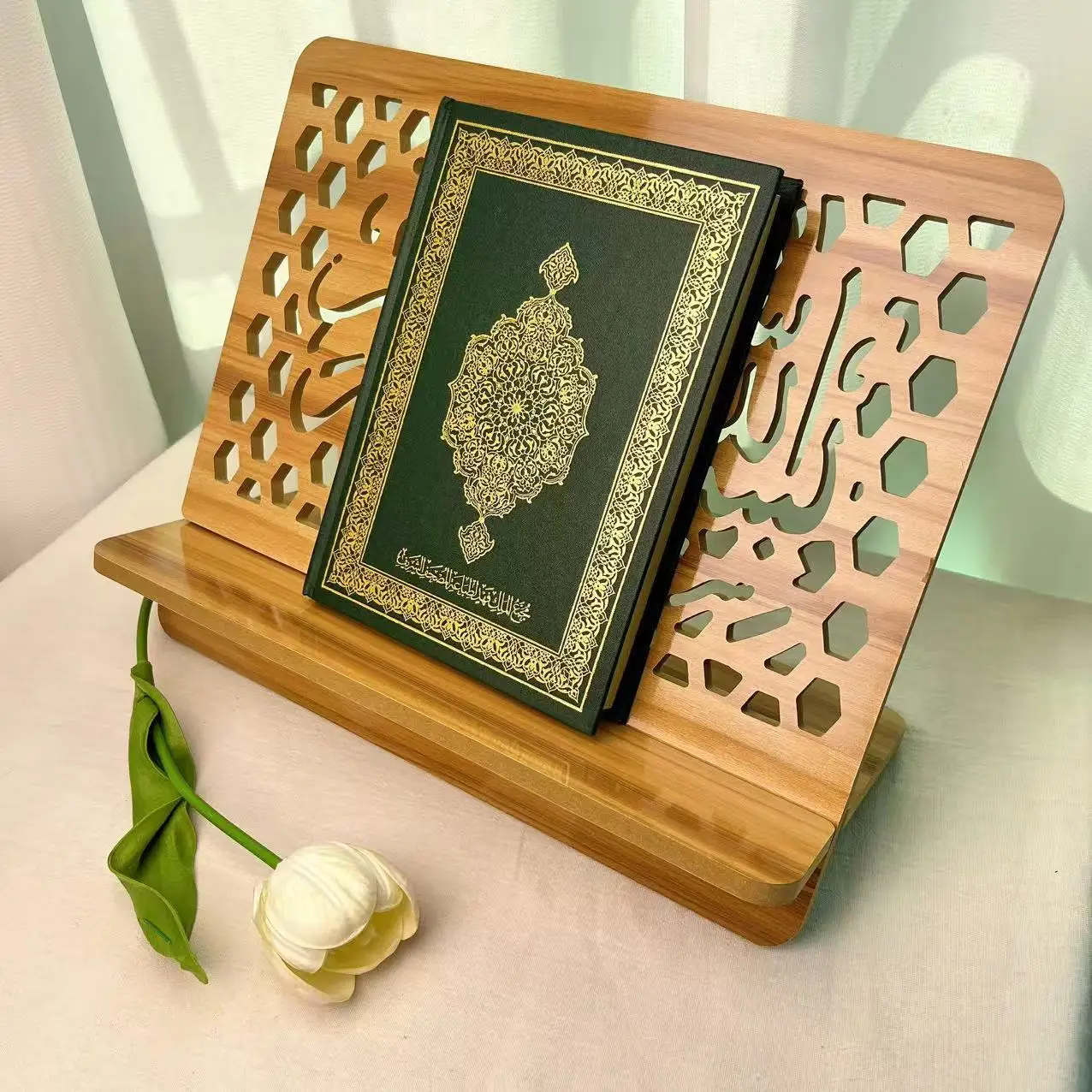 MDF Scripture Reading Stand Bracket Study Scripture Stand Reader Support Frame Elegant Decorative Wood Bookshelf - view 2