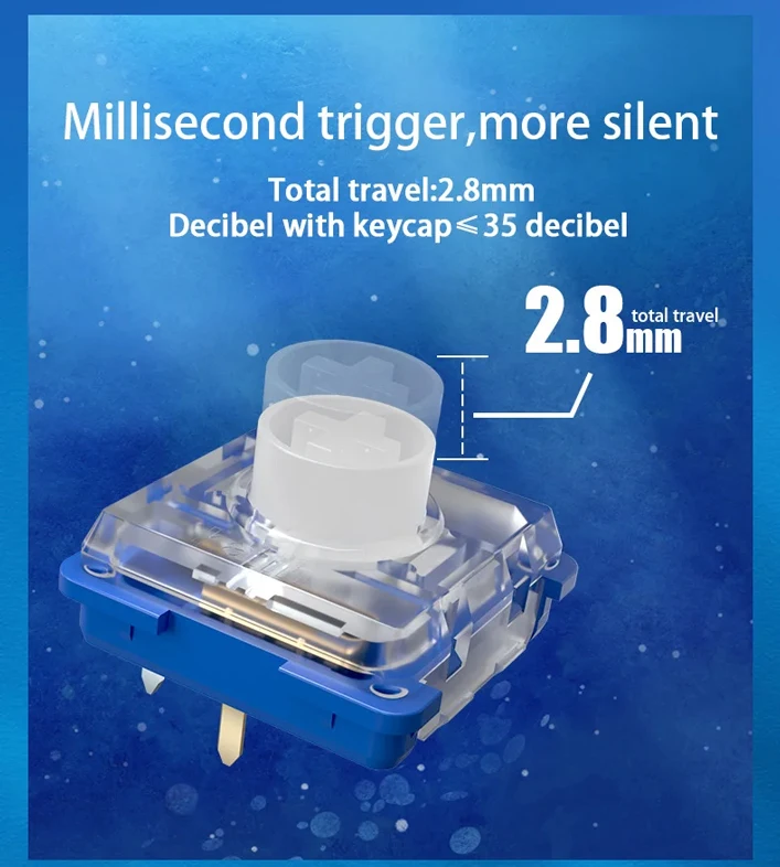 Kailh Deep Sea Silent Mini Hitbox Switch 1353 Islet Low Profile Linear Switches für RGB DIY Gaming 60 mechanische Tastatur Laptop – Detail 5