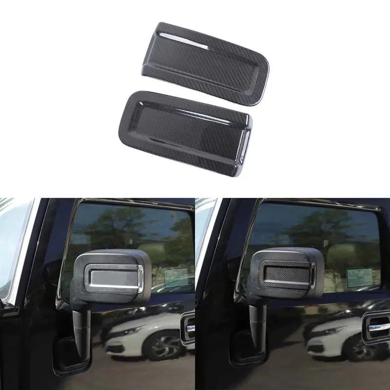 For Hummer H2 2003-2009 Real carbon fiber Car exterior rearview mirror grooved decorative cover sticker Car exterior accessories