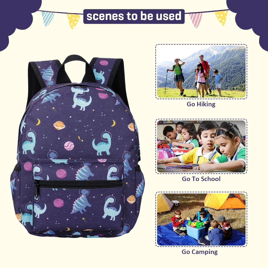 Mochila de dinosaurio para niños pequeños, mochila para niños de 12 pulgadas para preescolar o jardín de infantes, mochila para guardería