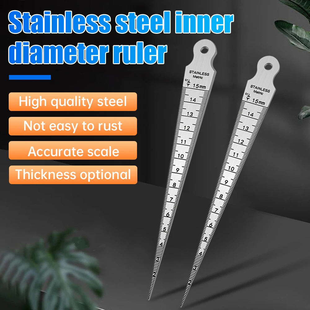 Thickness Gauge Measuring Probes Aperture Measurement Tool Taper Gauge Feeler 1-15mm Stainless Steel Gap Hole Measuring Tool
