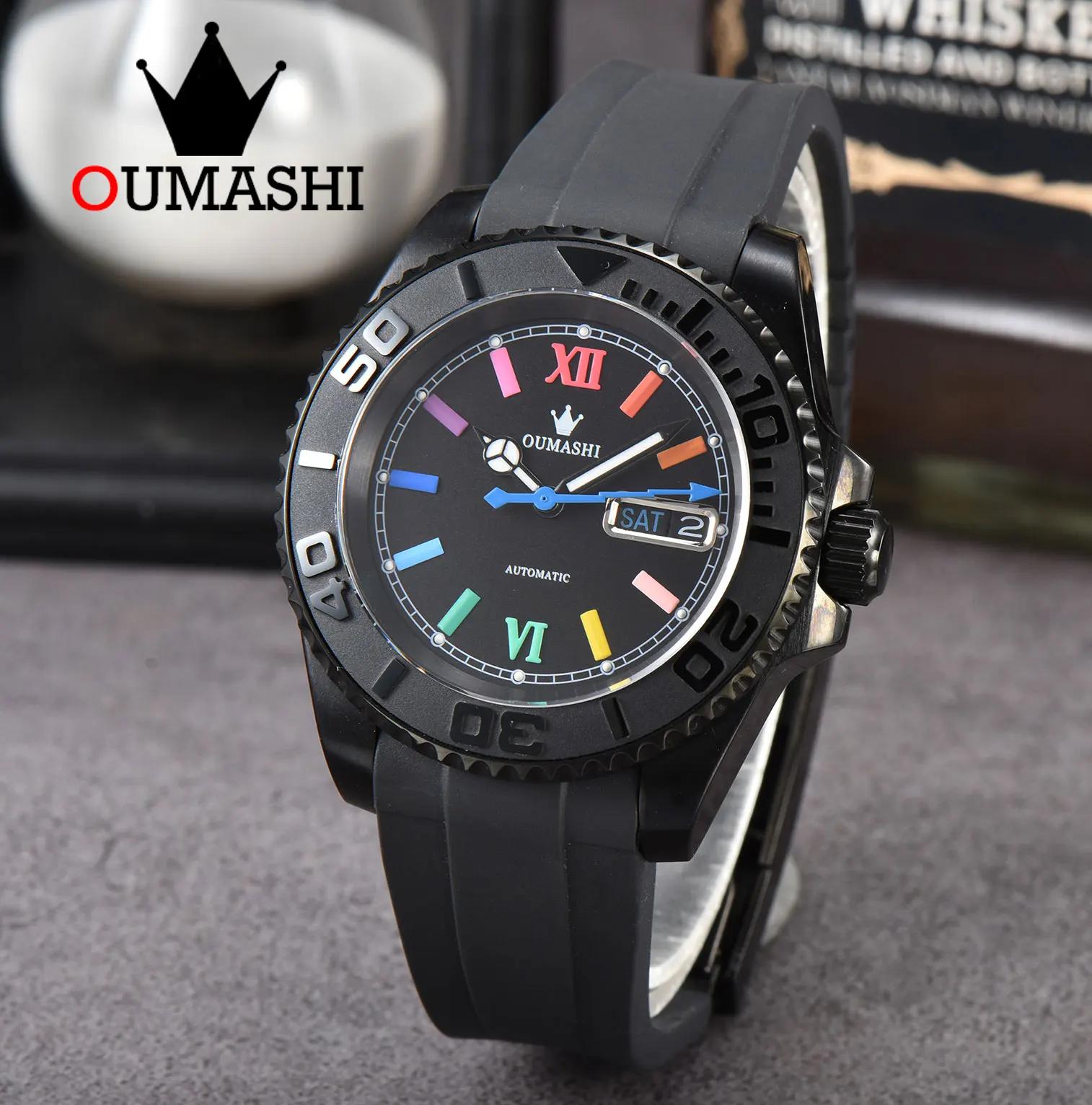 

40mm OUMASHI NH35A/NH36 Men's automatic mechanical watch,316L stainless steel life waterproof men's luxury watch