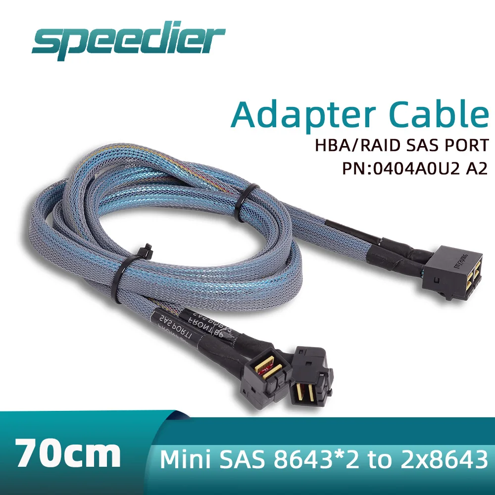 90 Degrees Bend SFF-8643 Mini SAS To Double SFF-8643 2x HD SAS 12G 1/2 Data Cable Connected To Backplane Adapter for AI Server