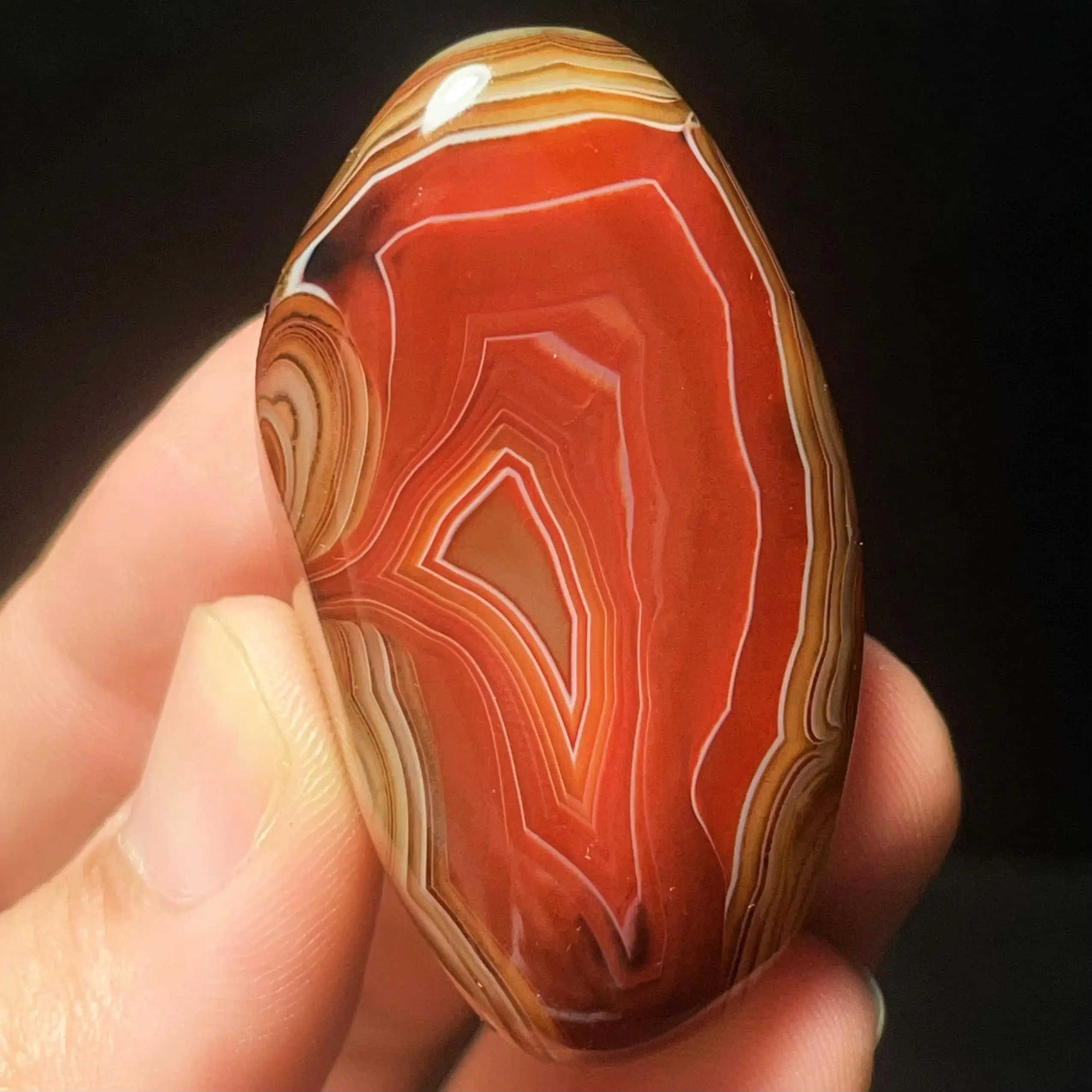 Color Gradient Banded Agate Worry Stone, Earth Mined, Tumbled Polished, Table Decor, Natural Stone, Crystal Collection