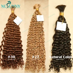 Extensiones de cabello humano para trenzar, mechones de pelo rubio rizado, mojado y ondulado, trenzas bohemias dobles, venta al por mayor, 27, 30