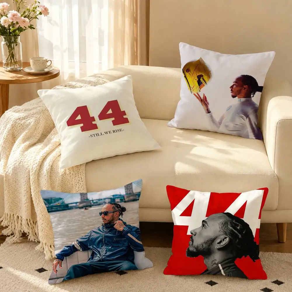 Top racer L-Lewis Hamilton  Pillow Case Square Double-Sided Sofa Cushion Cover Bedroom Bedside Pillow