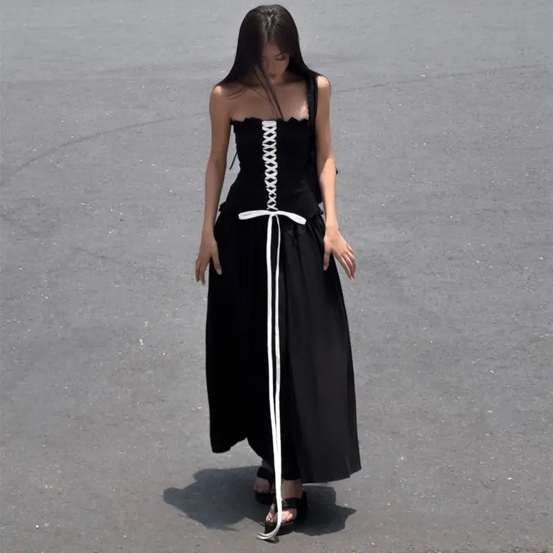 Vestidos femininos vestido amarelo mulher outono cupro fita em camadas apliques gota-cintura resort cottagecore artístico puro confortável