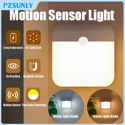 LED Motion Sensor Light Wireless LED Night Light Type C Rechargeable Night Light Cabinet Wardrobe Lamp Staircase For Kitchen LED