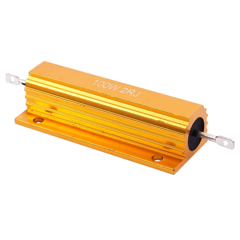 4X Gold Aluminium Beklede Vermogen Weerstand Weerstand 100W, 2 Ohm 2R