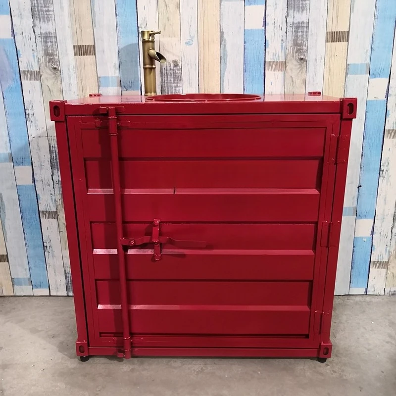 Retro industrial wind wash basin wrought iron industrial retro hand wash personalized single basin creative wash table column