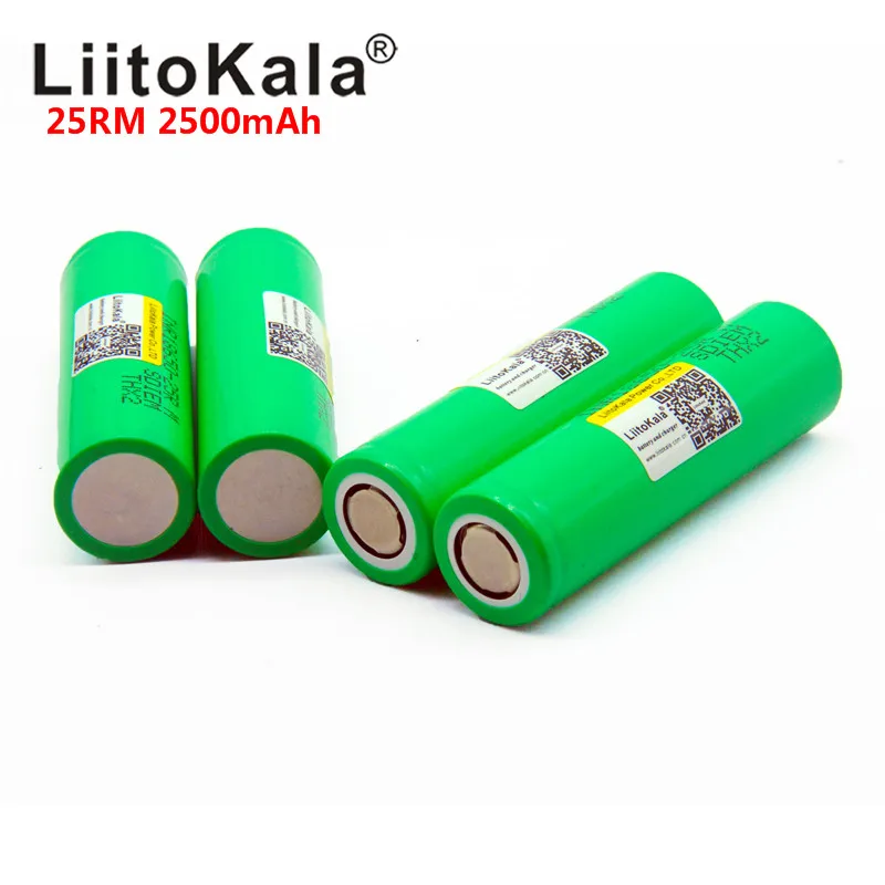 Novo liitokala 25rm 18650 2500mah inr1865025r 20a baterias de lítio descarga de alta potência bateria 3.7v 18650 25r