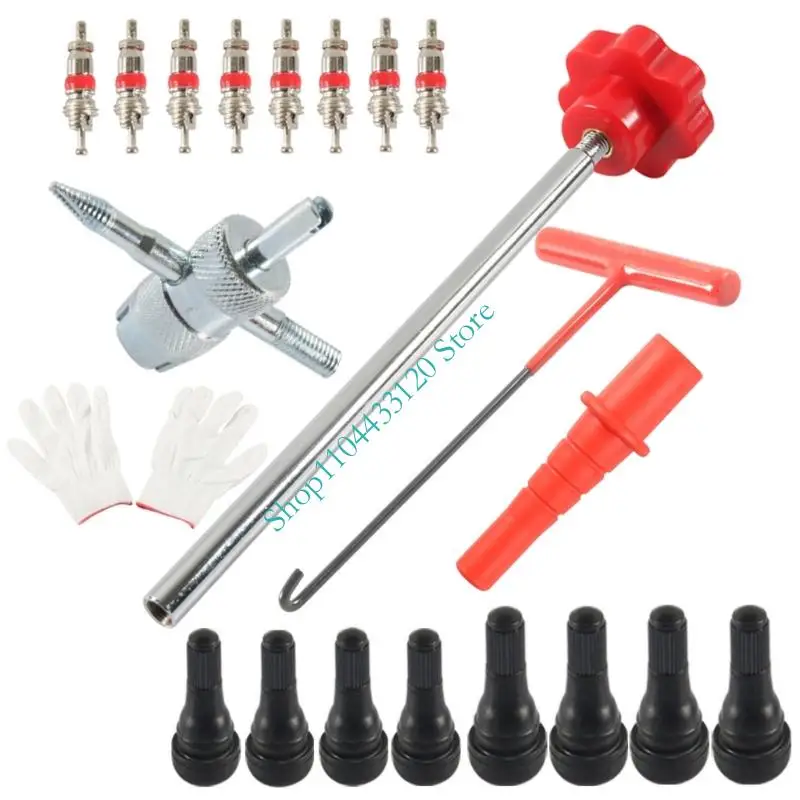 

0XXD Heavy Duty Valves Cores Extractors Tool Steel Plastic Designs Valves Cores Removal Tool for Car Motorcycle Bike Tires