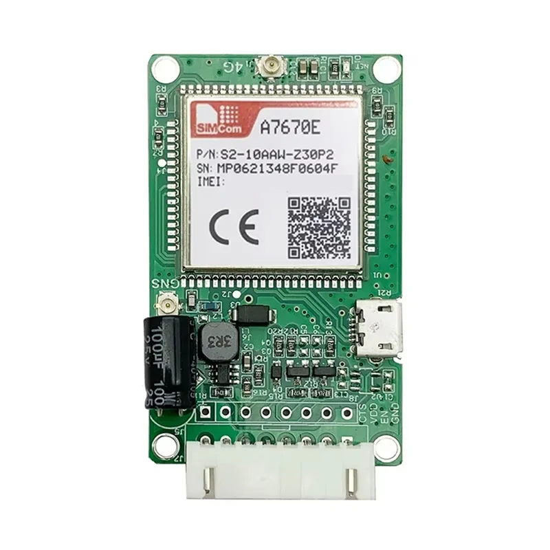 ABSQ-SIMCOM A7670E Module Core Board 4G LTE Cat1, TTL UART Compatible, 2G LTE-FDD With GSM 900/1800Mhz, Includes SIM Card Slot