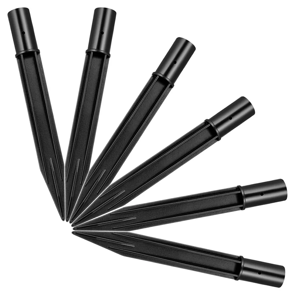 

6 Pcs Solar Light Stakes Black 160mm Lawn Lamp Ground Spikes Replacement ABS Plastic Outdoor Decorative Garden Landscape