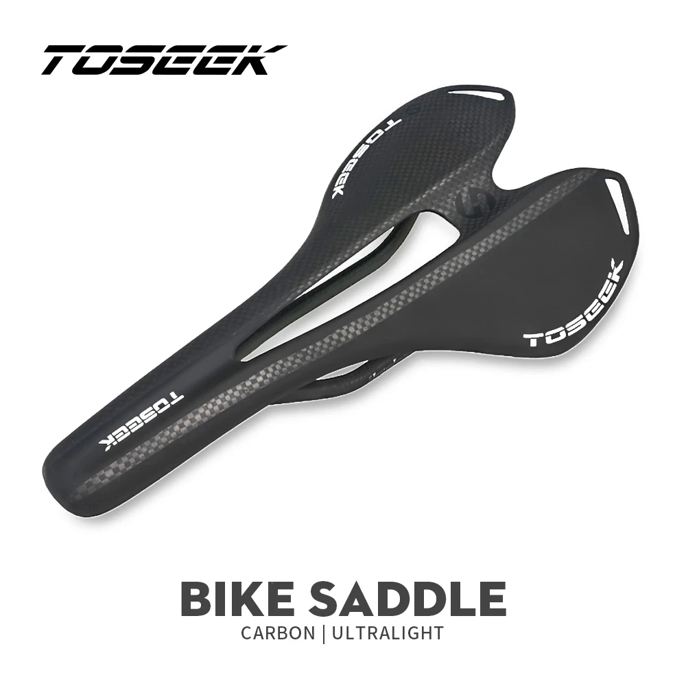 

TOSEEK SD01 Full Carbon Fiber Saddle Bicycle Road MTB Bike Cushions 105g 7*9mm Carbon Rail 8 Colour