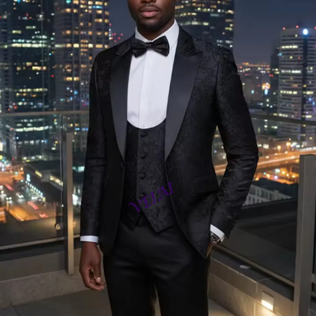 

CustomizedHigh quality 3-piece man suits groom's wedding slim fit autumn and winter formal attire, Tasdo shawl collar evening go