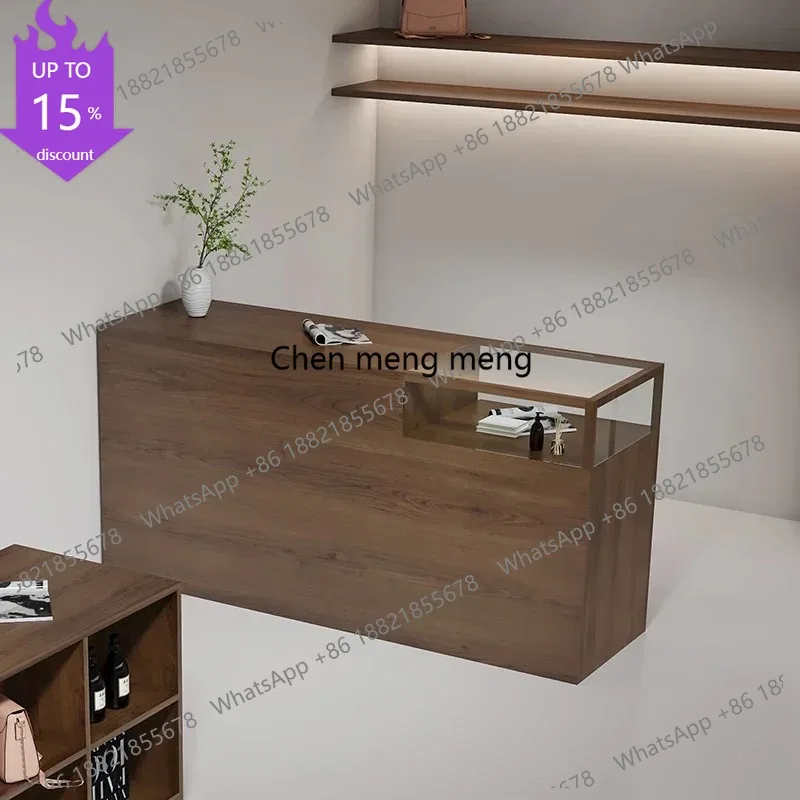 

G153 Мебель для прилавка продуктового магазина: Золотая плавающая полка, минималистичная стойка ресепшн для ресторана, кассовый шкаф-стол