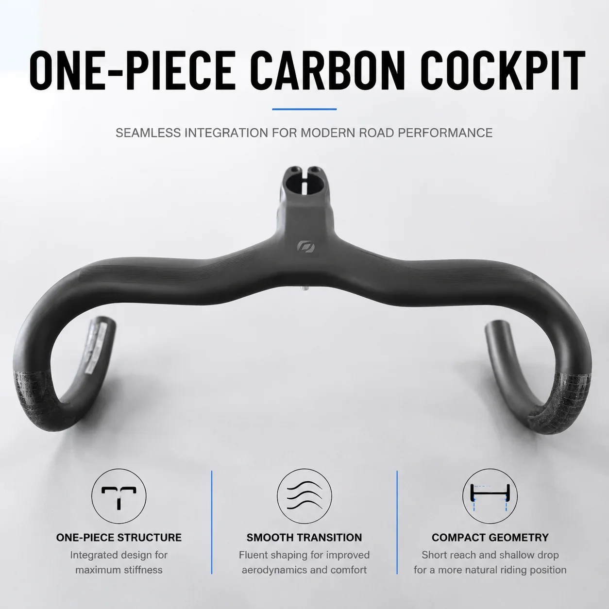 Creston IC SL Carbon Cockpit Integrierter Carbon-Rennradlenker, Vollständig interne Kabelführung, Di2, Mattschwarze Ausführung