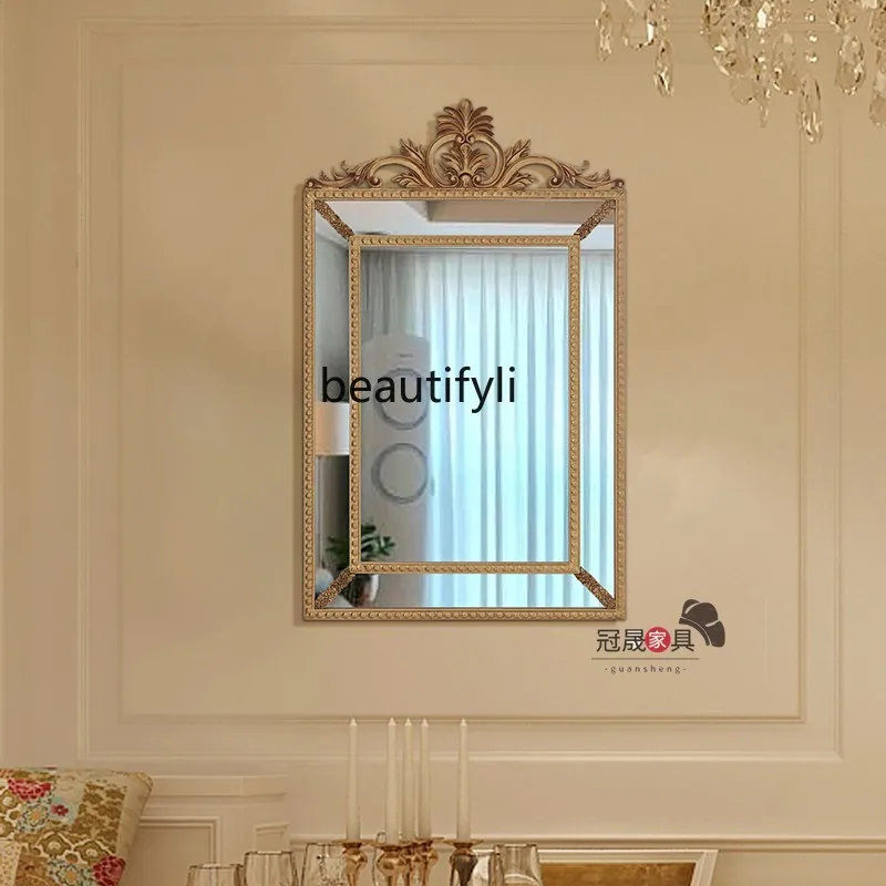 

European vanity mirror classical wall hanging decoration wall retro bathroom vanity mirror